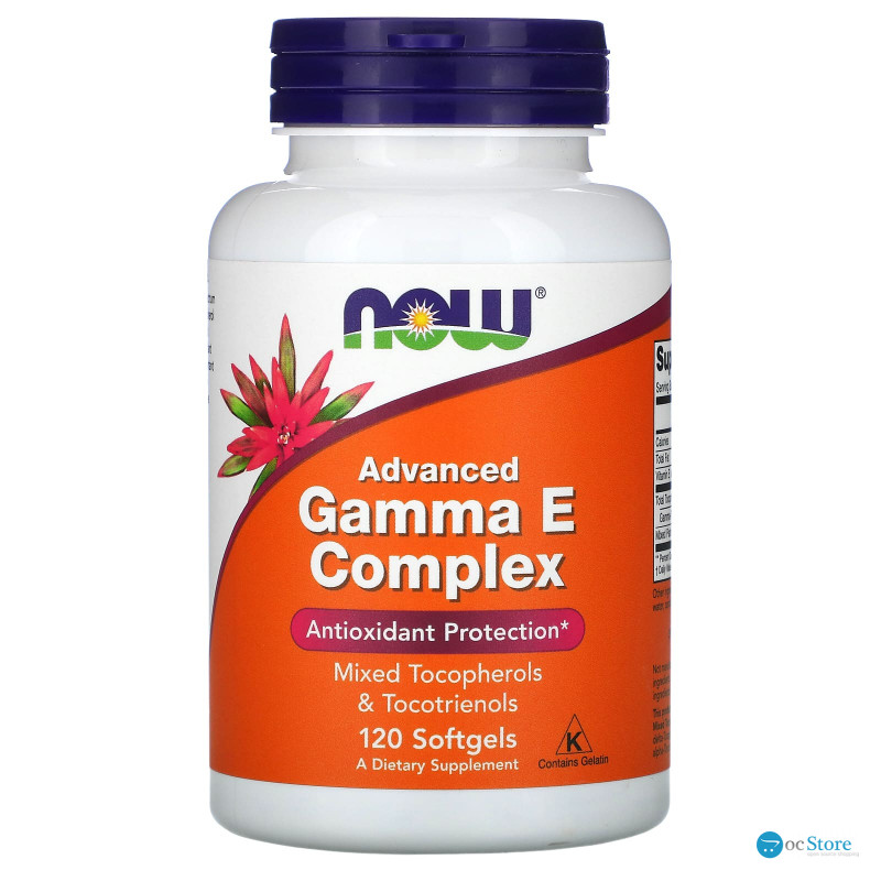 Вітамін Е, Gamma E Complex, Now Foods, комплекс, покращений, 120 гелевих капсул