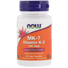 Вітамін К2, МК-7 Vitamin K-2, Now Foods, 100 мкг, 60 капсул