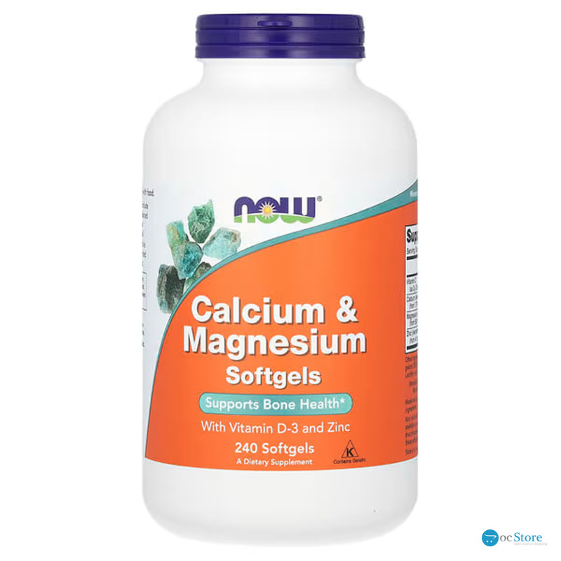 Кальцій та магній, Calcium & Magnesium, Now Foods, з вітаміном D-3 та цинком, 240 гелевих капсул