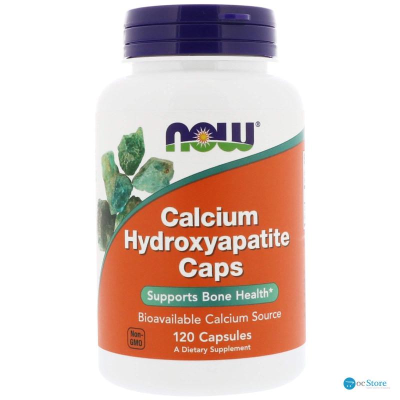 Кальцій і фосфор в капсулах, гідроксиапатит кальцію, Calcium Hydroxyapatite, Now Foods, 120 капсул