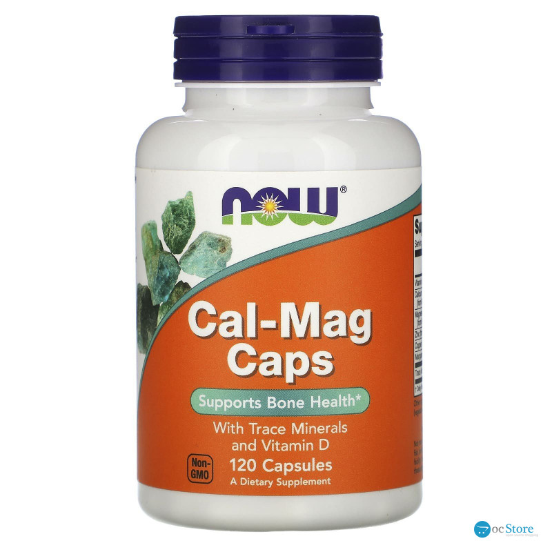 Кальцій та магній, Cal-Mag Caps, Now Foods, з мікроелементами та вітаміном D, 120 капсул