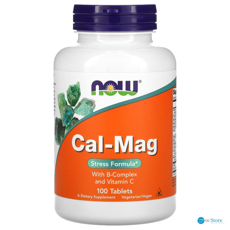 Кальцій та магній, Cal-Mag, Now Foods, стрес формула, 100 таблеток