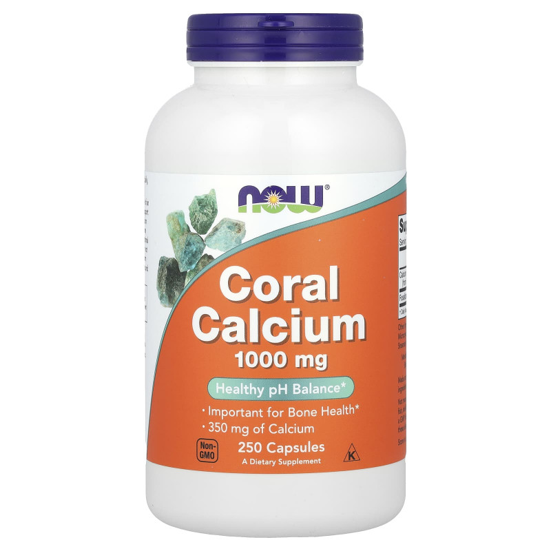 Кораловий кальцій, Coral Calcium, Now Foods, 1000 мг, 250 капсул