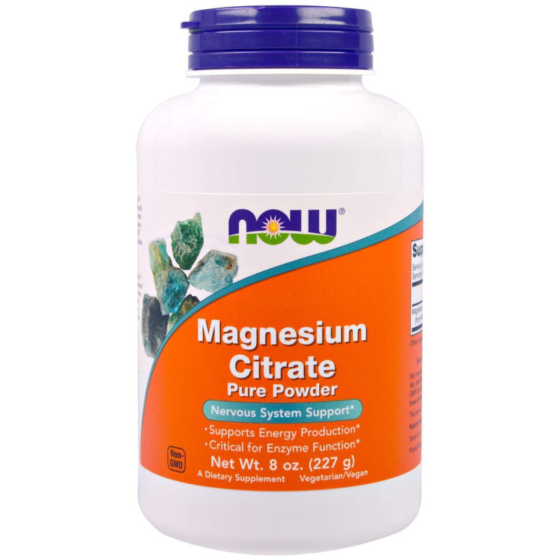Магнію цитрат, Magnesium Citrate, NOW Foods, 100% чистий порошок, 227 г