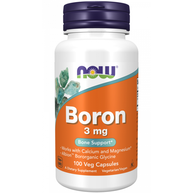 Бор, Boron, Now Foods, 3 мг, 100 вегетаріанських капсул
