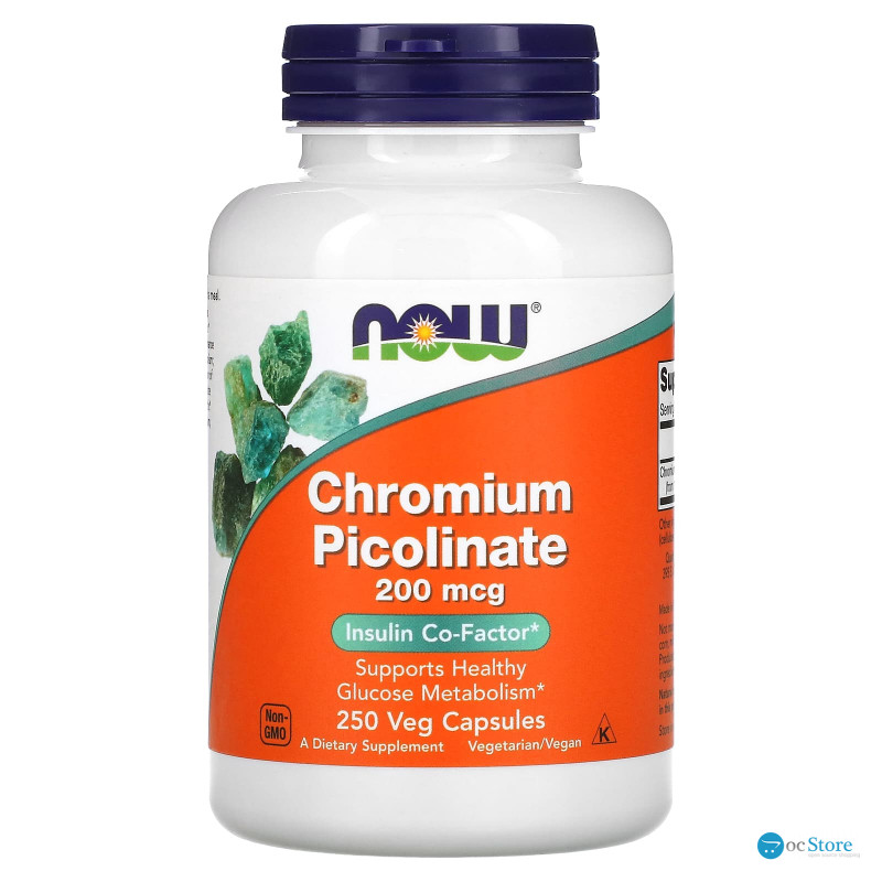 Хром піколінат, Chromium Picolinate, Now Foods, 200 мкг, 250 капсул