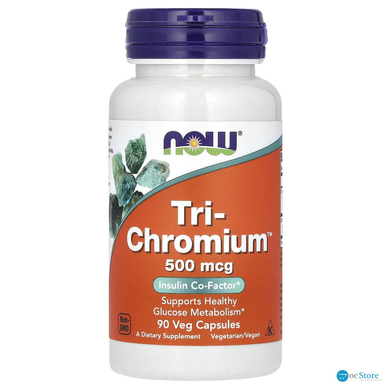Хром, Tri-Chromium, Now Foods, 500 мкг, 90 вегетаріанських капсул