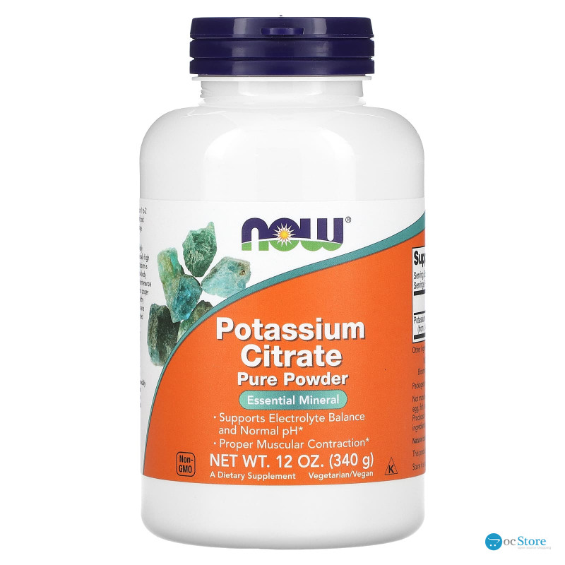 Калій цитрат, Potassium Citrate, Now Foods, чистий порошок, 340 г