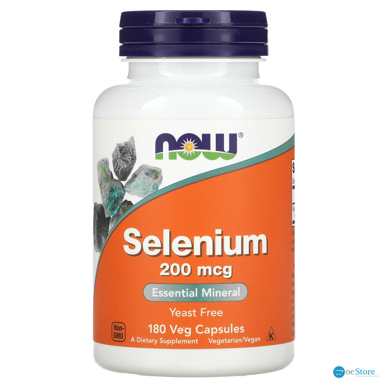 Селен, Selenium, Now Foods, 200 мкг, 180 вегетаріанських капсул