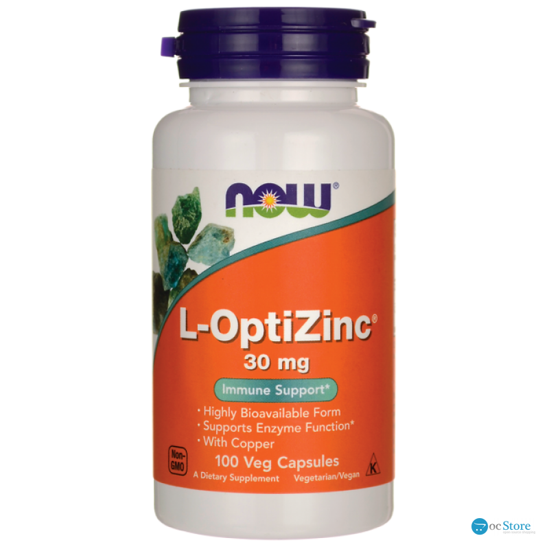 ОптіЦинк, L-OptiZinc, Now Foods, 30 мг, 100 вегетаріанських капсул