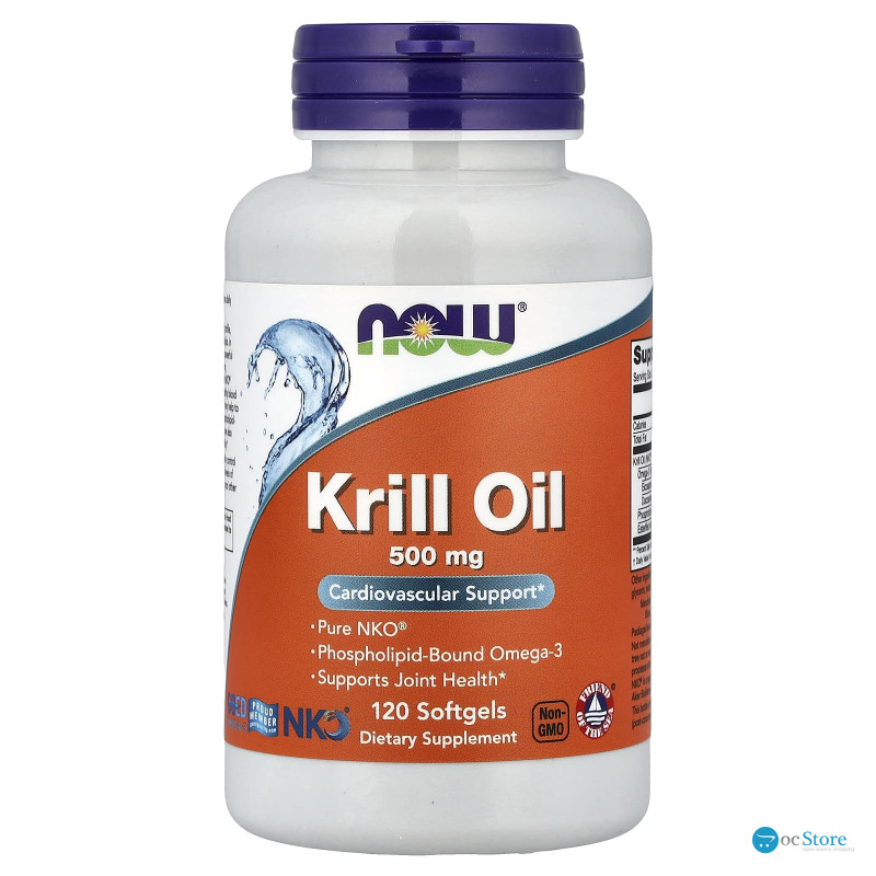 Масло криля Neptune, Krill Oil, NOW Foods, 500 мг, 120 гелевих капсул