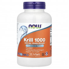 Масло криля Neptune, Krill, Now Foods, подвійна сила, 1000 мг, 120 капсул