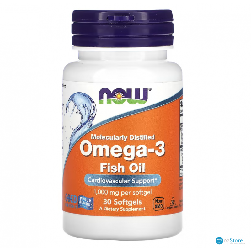 Омега-3 риб'ячий жир, Omega-3 риб'ячий жир, Now Foods, 1000 мг, 30 м'яких капсул (1000 мг в одній м'якій капсулі)
