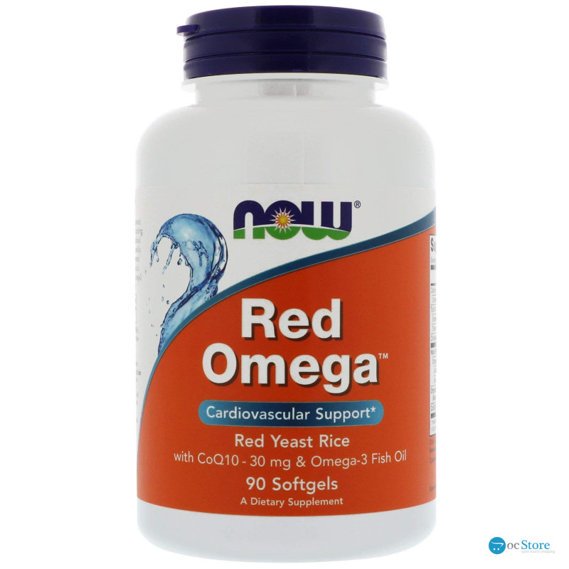 Червоний рис, омега, Q10, Red Omega, Now Foods, 90 гелевих капсул