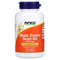 Масло насіння чорного кмину, Black Cumin Seed Oil, NOW Foods, 1000 мг, 60 гелевих капсул