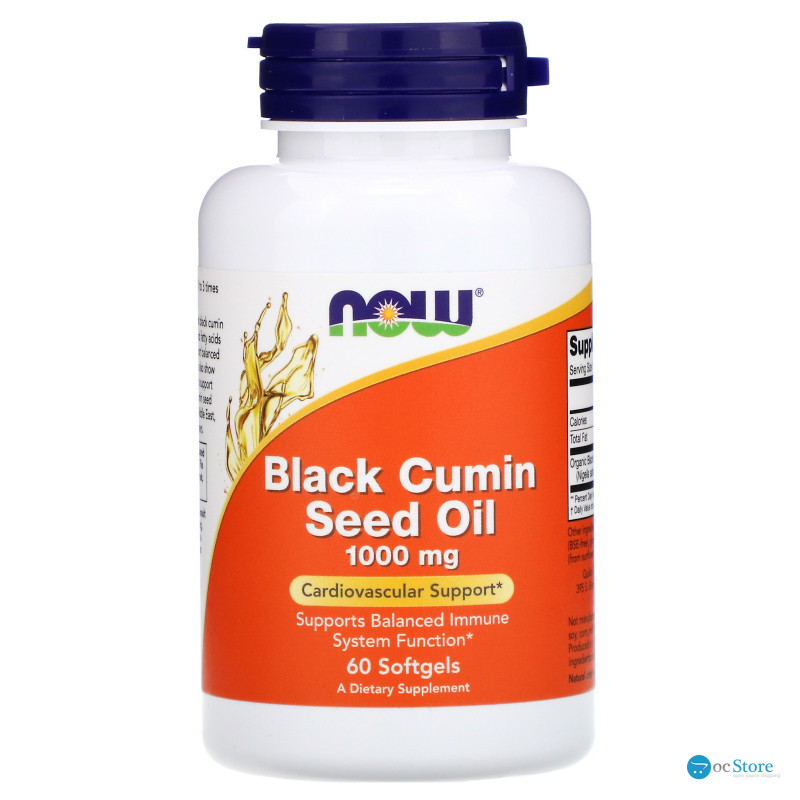 Масло насіння чорного кмину, Black Cumin Seed Oil, NOW Foods, 1000 мг, 60 гелевих капсул
