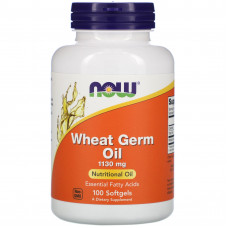 Масло зародків пшениці, Wheat Germ Oil, Now Foods, 1130 мг, 100 гелевих капсул
