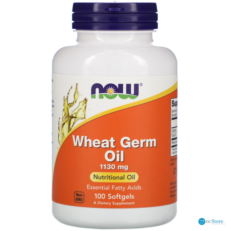 Масло зародків пшениці, Wheat Germ Oil, Now Foods, 1130 мг, 100 гелевих капсул