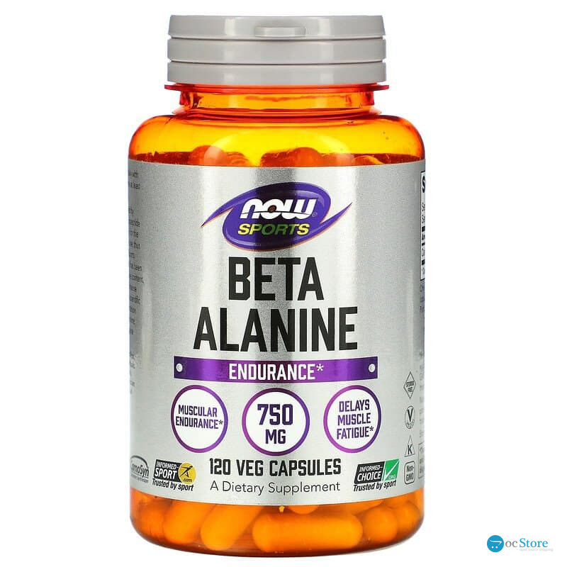 Бета-аланін, Beta-Alanine, NOW Foods, Sports, для витривалості, 750 мг, 120 вегетаріанських капсул