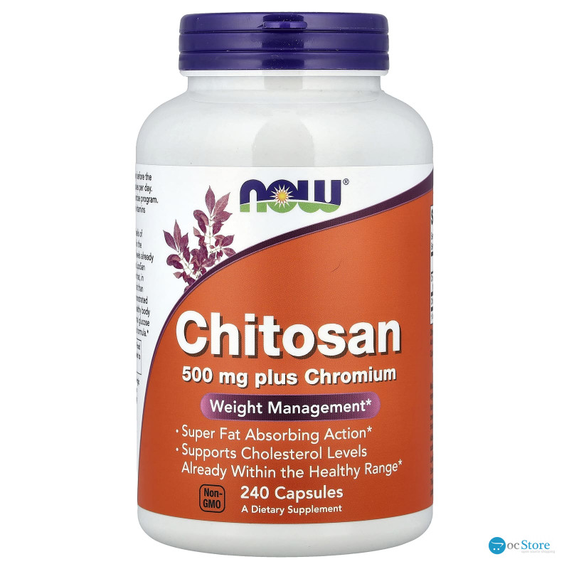 Хітозан та хром для схуднення, Chitosan, Now Foods, 500 мг, 240 капсул