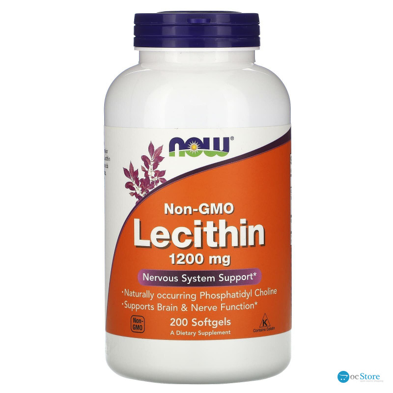 Лецитин, Lecithin, Now Foods, 1200 мг, 200 гелевих капсул