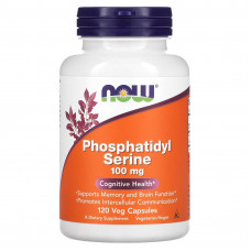 Фосфатидилсерін, Phosphatidyl Serine, NOW Foods, 100 мг, 120 вегетаріанських капсул
