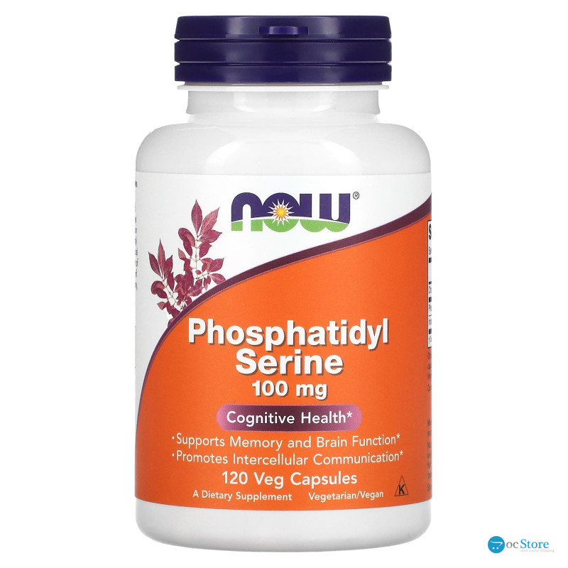 Фосфатидилсерін, Phosphatidyl Serine, NOW Foods, 100 мг, 120 вегетаріанських капсул