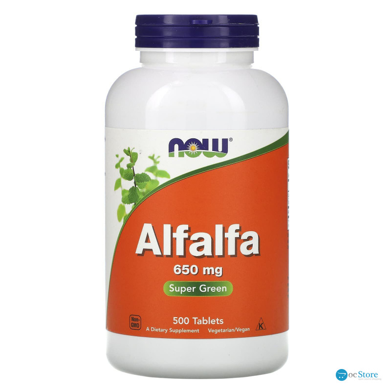 Люцерна, Alfalfa, Now Foods, 650 мг, 500 таблеток