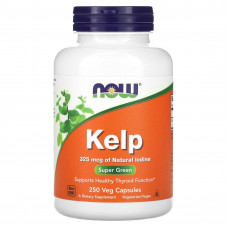 Ламінарія, Kelp, NOW Foods, 325 мкг, 250 вегетаріанських капсул