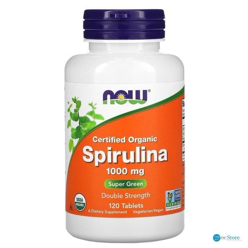 Спіруліна сертифікована органічна, Spirulina, Now Foods, 1000 мг, 120 таблеток