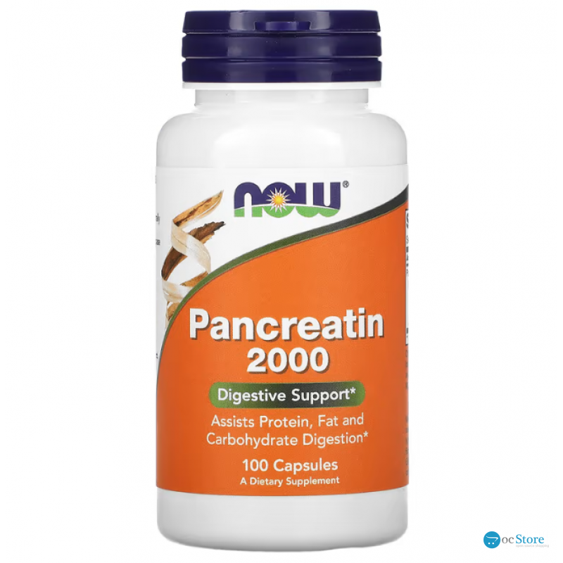 Панкреатин, Pancreatin 2000, NOW Foods, 100 капсул (200 мг на капсулу)