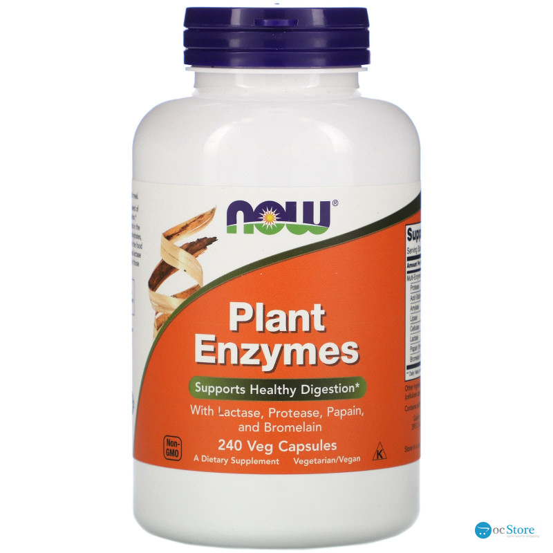 Ензими (Plant Enzymes), Now Foods, ферменти, 240 вегетаріанських капсул