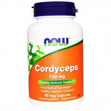 Кордіцепс, Cordyceps, Now Foods, 750 мг, 90 вегетаріанських капсул