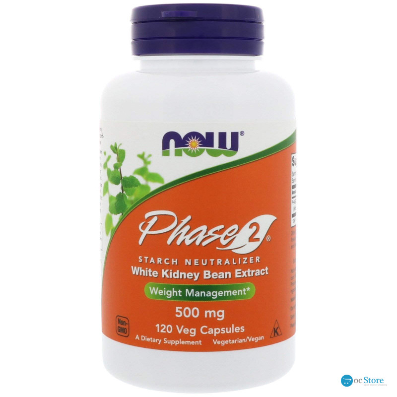 Нейтралізатор крохмалю, фаза 2, Phase 2, Starch Neutralizer, Now Foods, біла квасоля, 500 мг, 120 вегетаріанських капсул