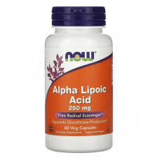 Альфа-ліпоєва кислота, Alpha Lipoic Acid, Now Foods, 250 мг, 60 капсул