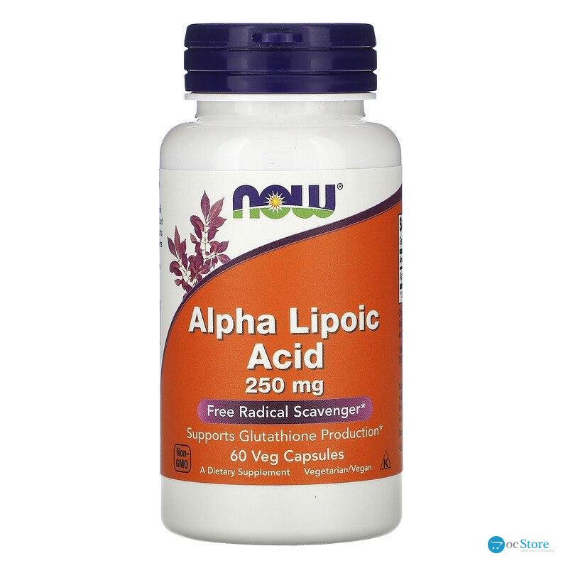 Альфа-ліпоєва кислота, Alpha Lipoic Acid, Now Foods, 250 мг, 60 капсул