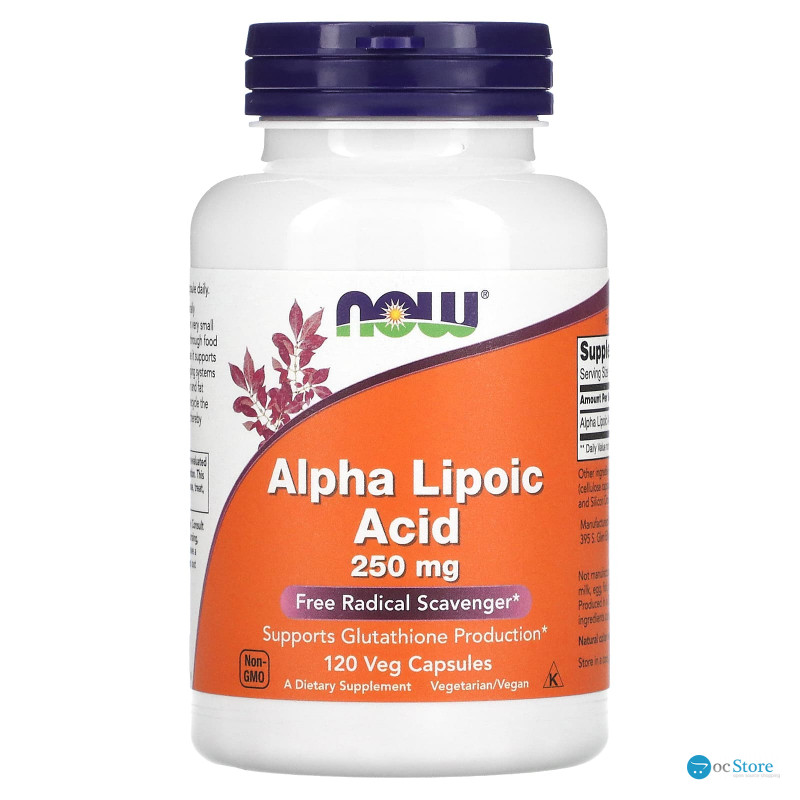 Альфа-ліпоєва кислота, Alpha Lipoic Acid, Now Foods, 250 мг, 120 вегетаріанських капсул