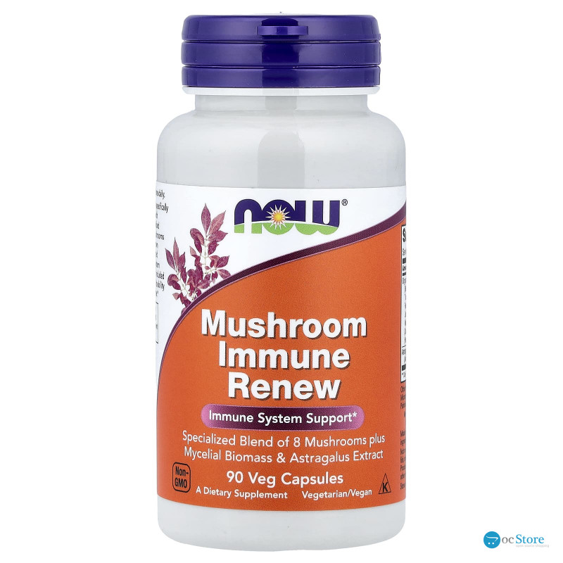 Грибний комплекс для підтримки імунітету, Mushroom Immune Renew, Now Foods, 90 вегетаріанських капсул