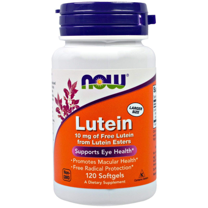 Лютеїн, Lutein, NOW Foods, 10 мг, 120 гелевих капсул