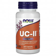 Колаген 2 типу, UC-II, Type II Collagen, Now Foods, для здоров'я суглобів, неденатурований, 120 вегетаріанських капсул