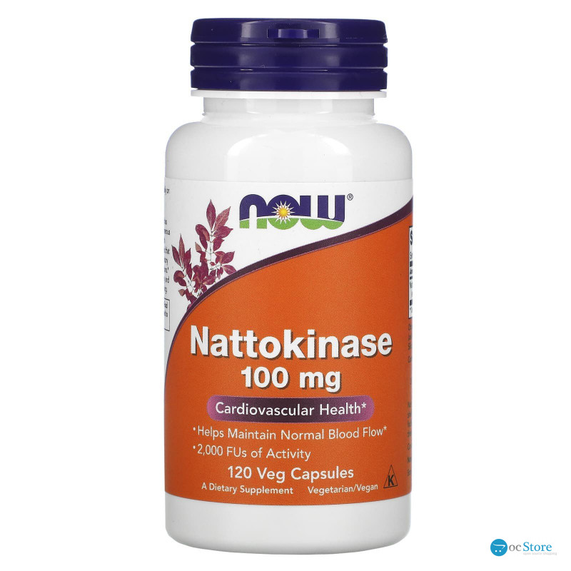 Наттокіназа, Nattokinase, Now Foods, 100 мг, 120 вегетаріанських капсул