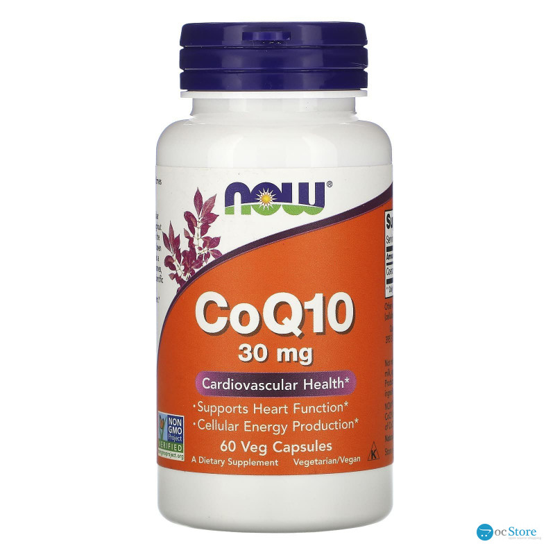 Коензим Q10, CoQ10, Now Foods, 30 мг, 60 вегетаріанських капсул