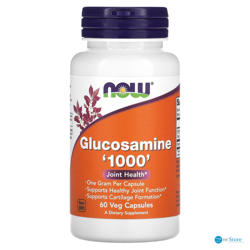Глюкозамін, Glucosamine, Now Foods, 1000 мг, 60 рослинних капсул