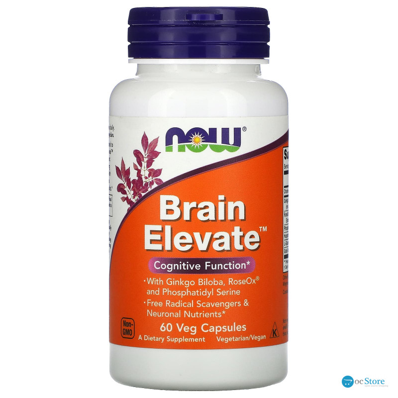 Вітаміни для пам'яті, Brain Elevate, Now Foods, 60 вегетаріанських капсул