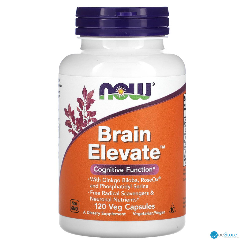 Вітаміни для пам'яті, Brain Elevate, Now Foods, 120 вегетаріанських капсул