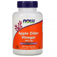 Яблучний оцет сидровий, Apple Cider Vinegar, Now Foods, 450 мг, 180 капсул