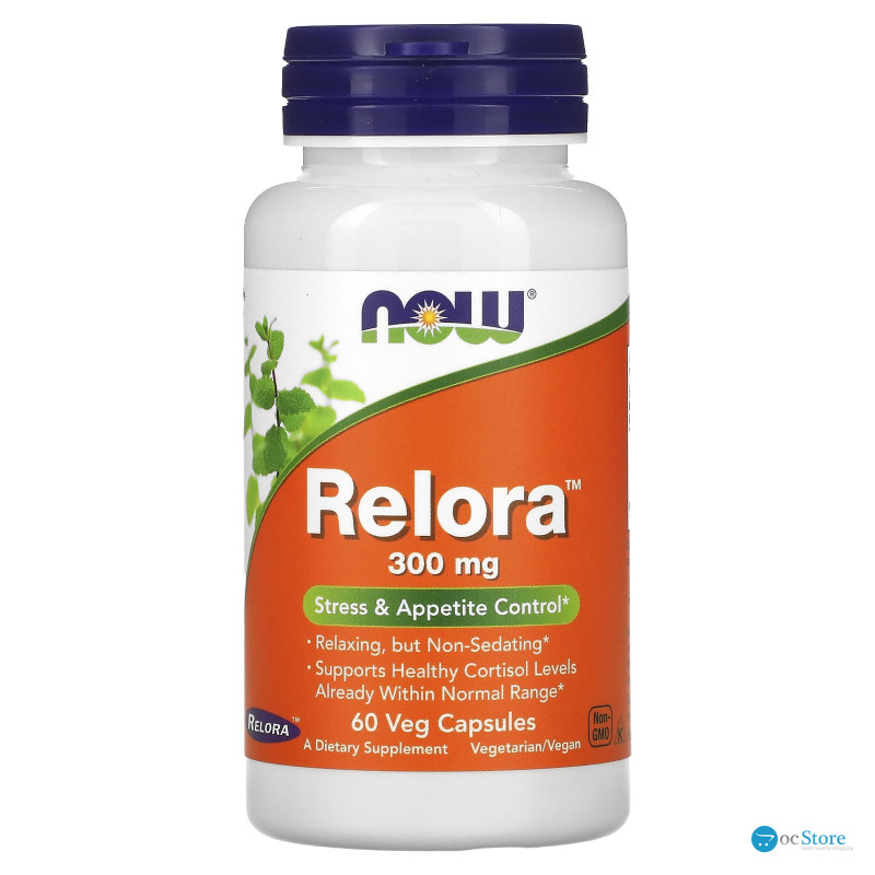 Зниження кортизолу, релора, Relora, Now Foods, 300 мг, 60 вегетаріанських капсул