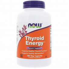 Для щитовидної залози, Thyroid Energy, Now Foods, 180 вегетаріанських капсул