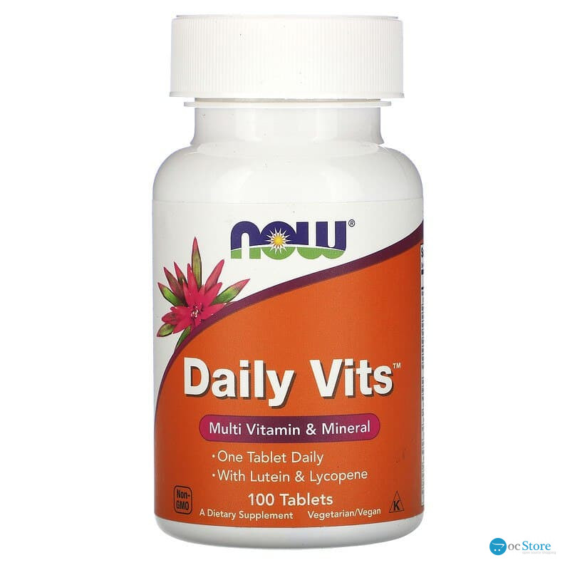 Мультивітаміни і мінерали, Daily Vits, Now Foods, 1 таблетку в день, 100 таблеток