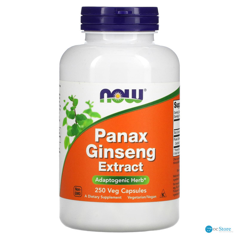 Женьшень, Panax Ginseng, Now Foods, екстракт, 250 вегетаріанських капсул